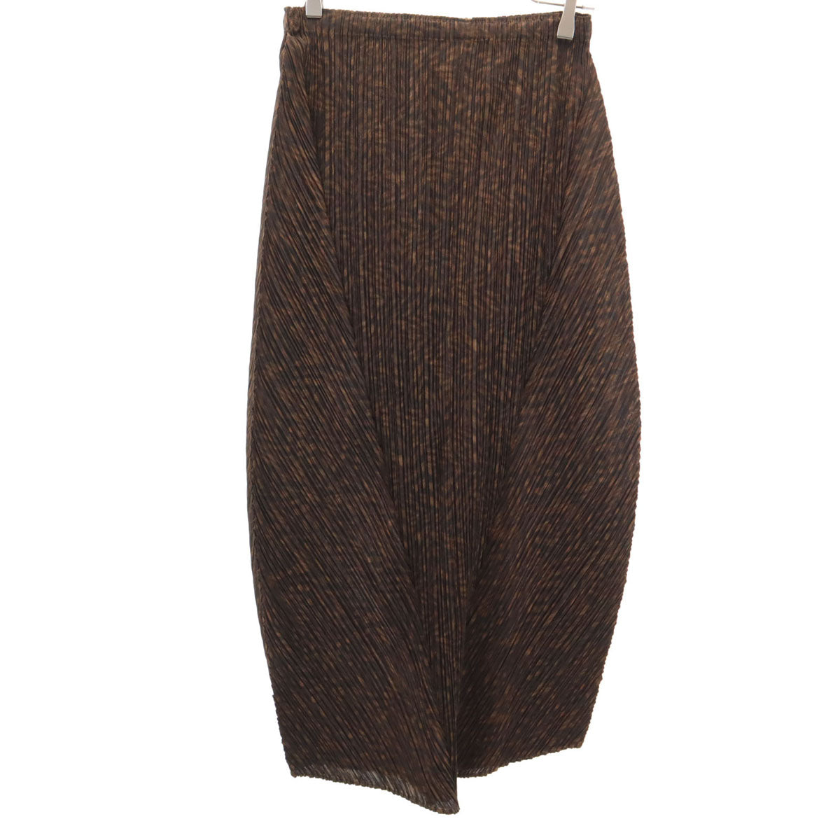 PLEATS PLEASE Patterned Pleated Maxi Skirt Brown Size 4
