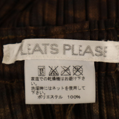 PLEATS PLEASE Patterned Pleated Maxi Skirt Brown Size 4