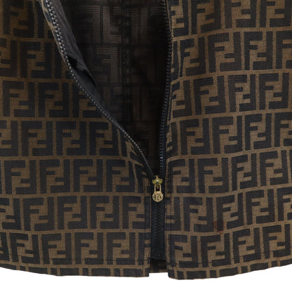 FENDI Vintage Zucca Pattern Brown Mini Skirt Size 40