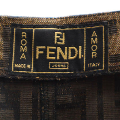 FENDI Vintage Zucca Pattern Brown Mini Skirt Size 40