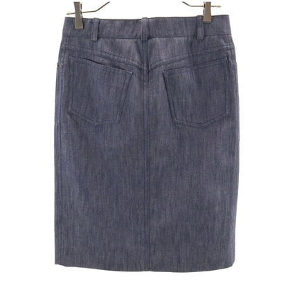 LOUIS VUITTON Denim Midi Skirt Blue Size 36