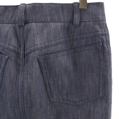 LOUIS VUITTON Denim Midi Skirt Blue Size 36
