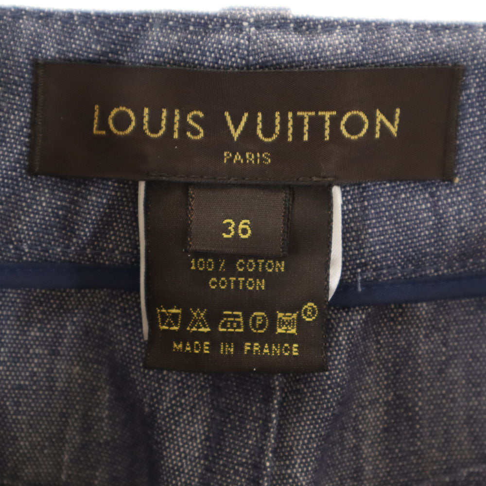 LOUIS VUITTON Denim Midi Skirt Blue Size 36