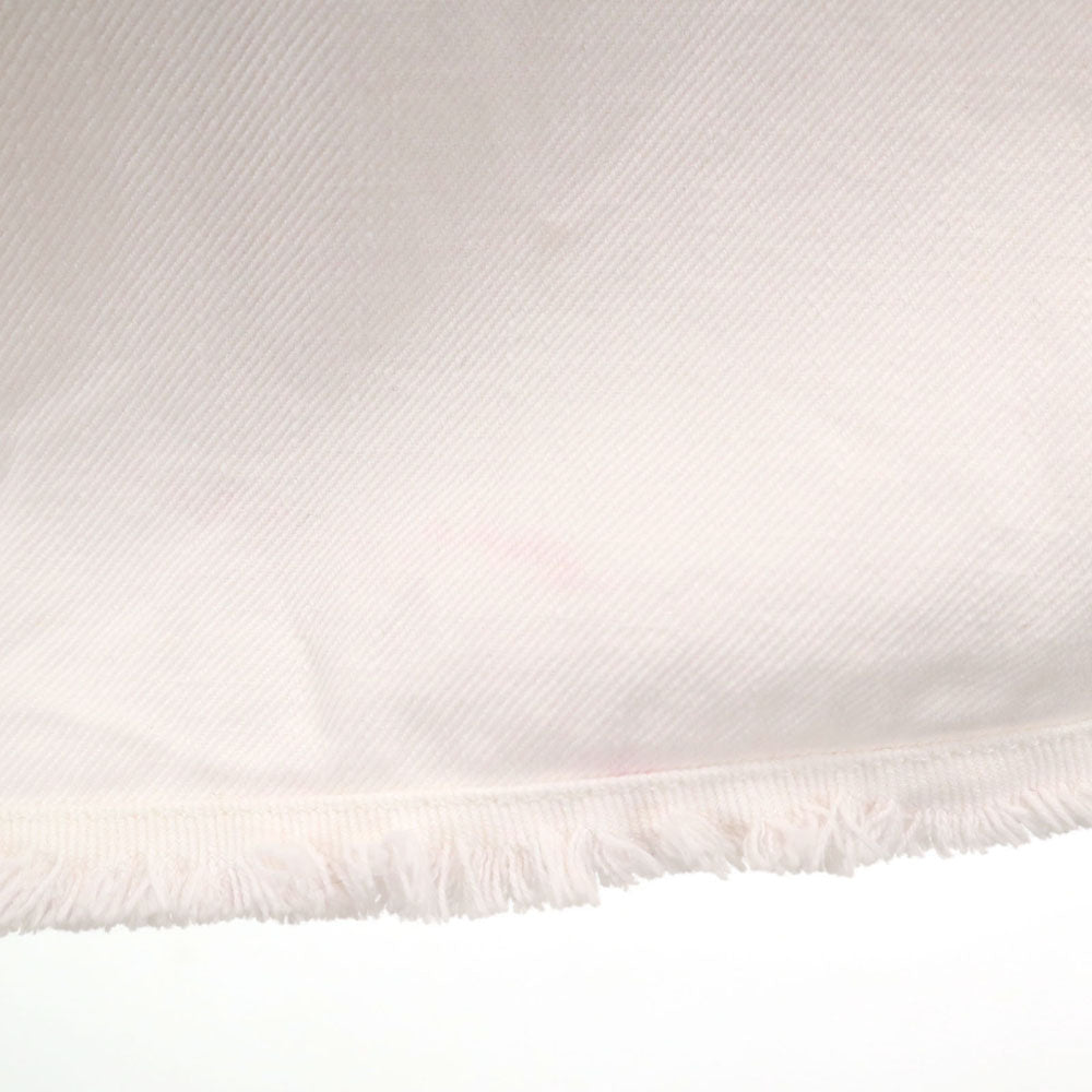 LOUIS VUITTON French Linen Blend Denim Skirt White Size 34
