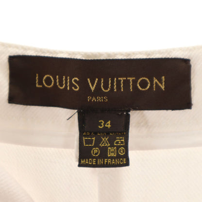 LOUIS VUITTON French Linen Blend Denim Skirt White Size 34