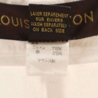 LOUIS VUITTON French Linen Blend Denim Skirt White Size 34