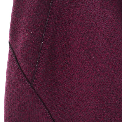 LOUIS VUITTON French Wool Back Zip Midi Skirt Purple Size 36