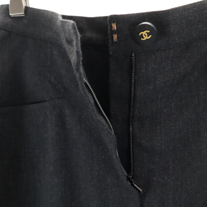 CHANEL Charcoal Gray Midi Tight Skirt
