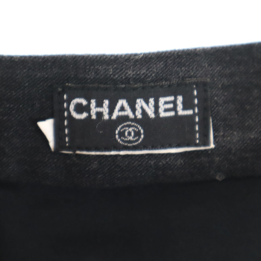 CHANEL Charcoal Gray Midi Tight Skirt