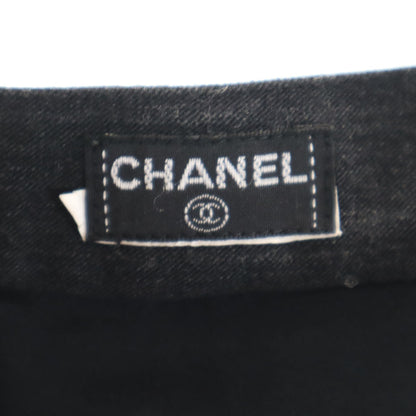 CHANEL Charcoal Gray Midi Tight Skirt