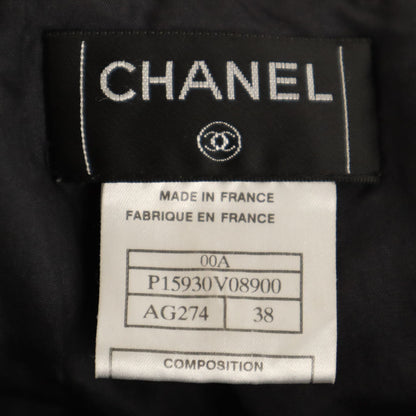 CHANEL French Wool Blend Midi Skirt Charcoal Size 38