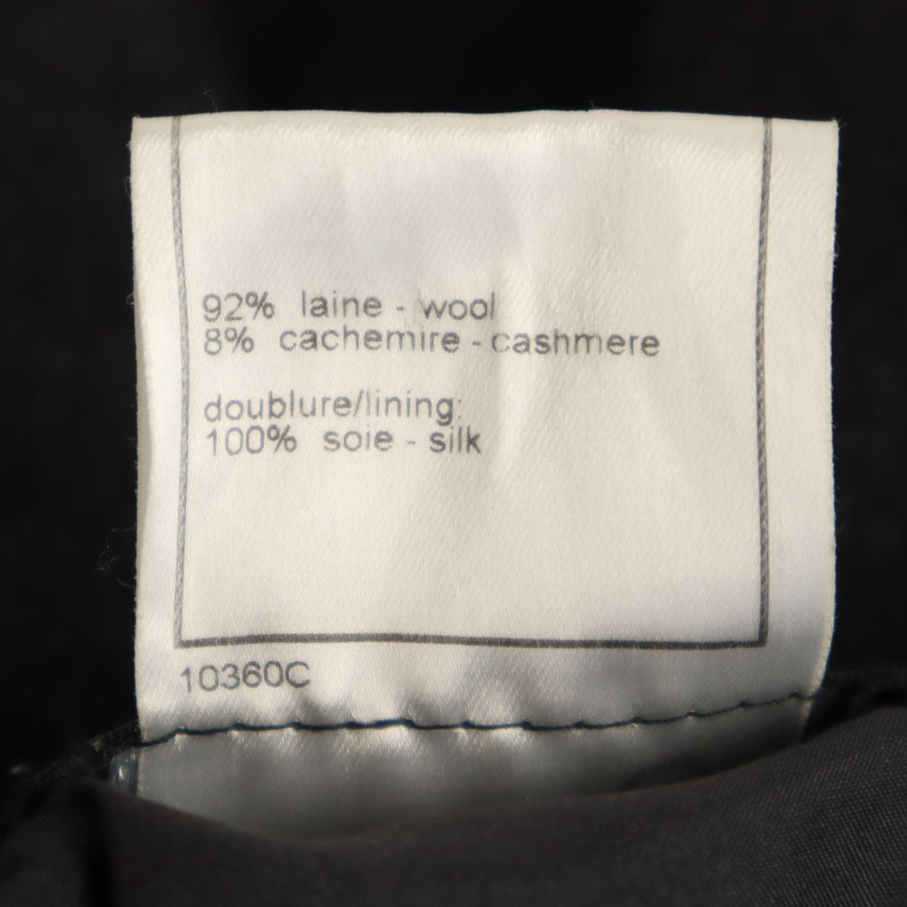 CHANEL French Wool Blend Midi Skirt Charcoal Size 38