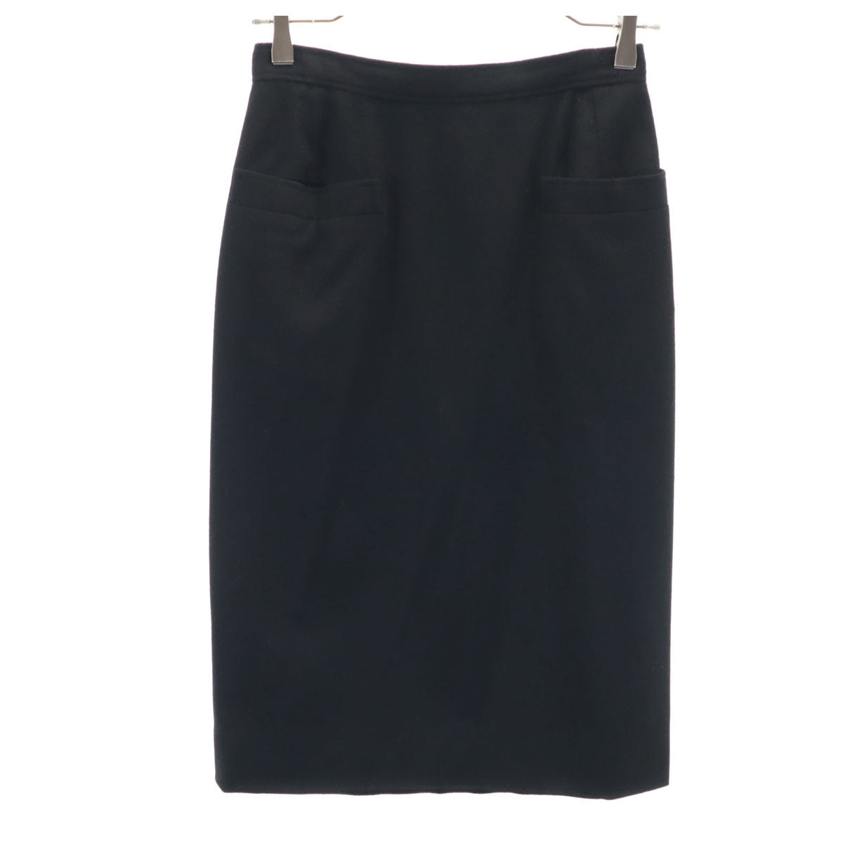 GUCCI 80s Vintage Cashmere Midi Skirt Black Size 40