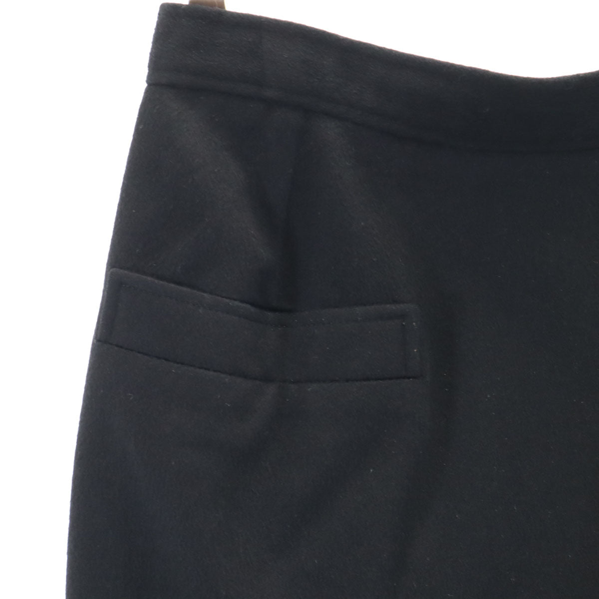 GUCCI 80s Vintage Cashmere Midi Skirt Black Size 40