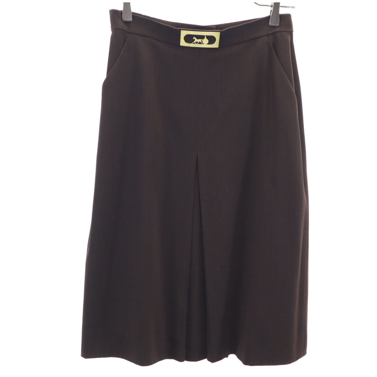 CELINE French Made Midi Tight Skirt Brown Size 38