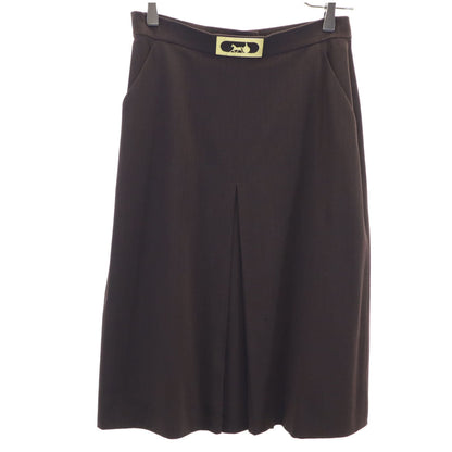 CELINE French Made Midi Tight Skirt Brown Size 38