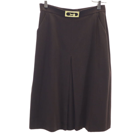 CELINE French Made Midi Tight Skirt Brown Size 38