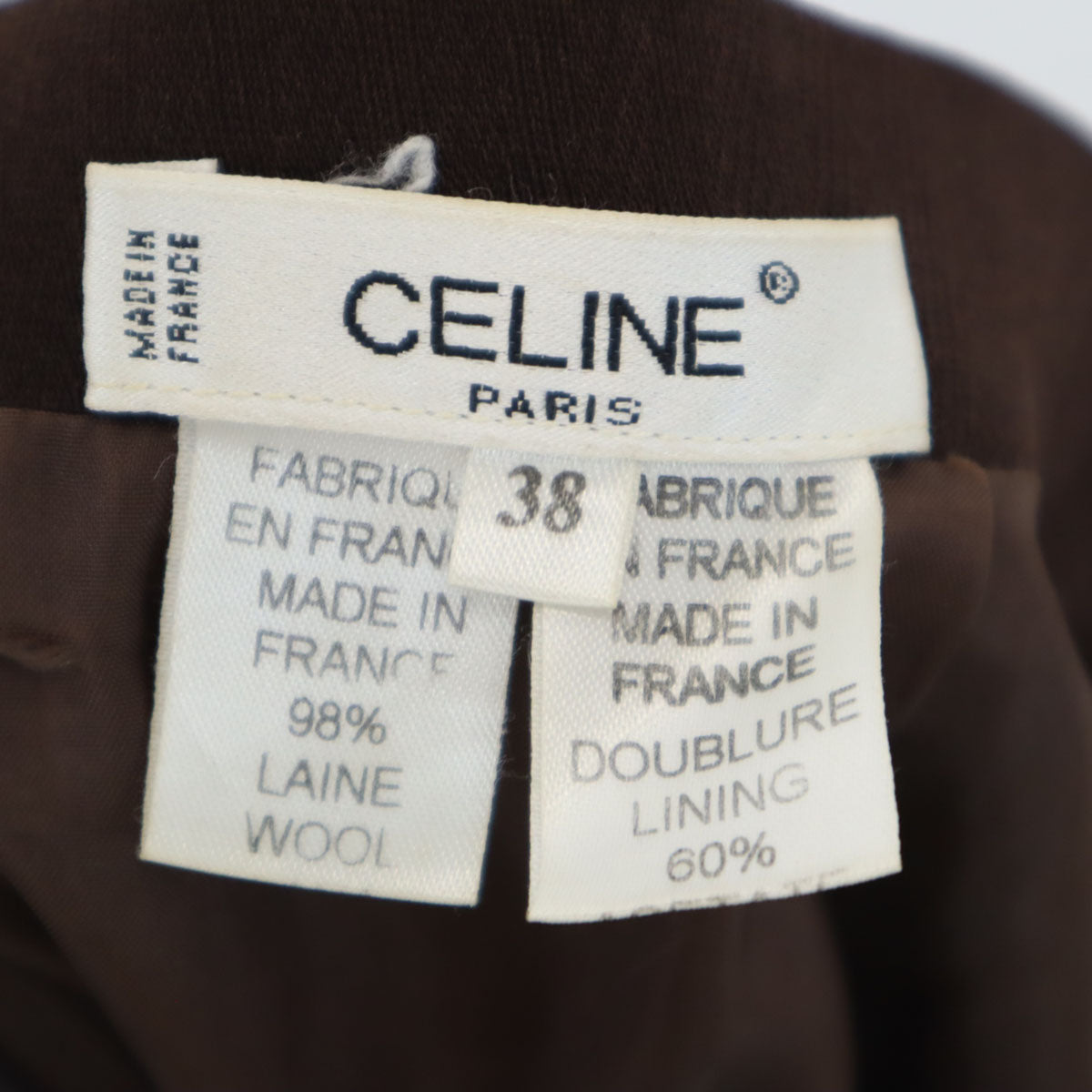 CELINE French Made Midi Tight Skirt Brown Size 38