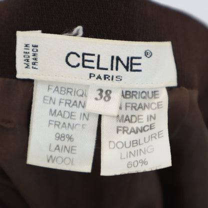 CELINE French Made Midi Tight Skirt Brown Size 38