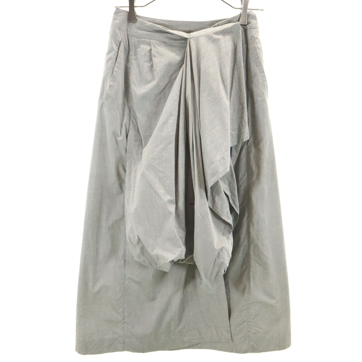 ISSEY MIYAKE 80s Vintage Asymmetric Wrap Skirt Gray Size M