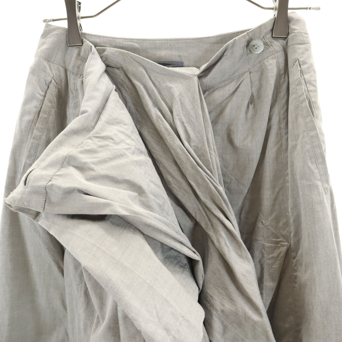 ISSEY MIYAKE 80s Vintage Asymmetric Wrap Skirt Gray Size M