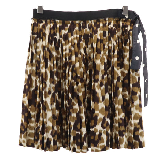 LOUIS VUITTON Silk Leopard Print Skirt Size 36