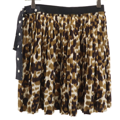 LOUIS VUITTON Silk Leopard Print Skirt Size 36