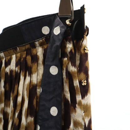 LOUIS VUITTON Silk Leopard Print Skirt Size 36