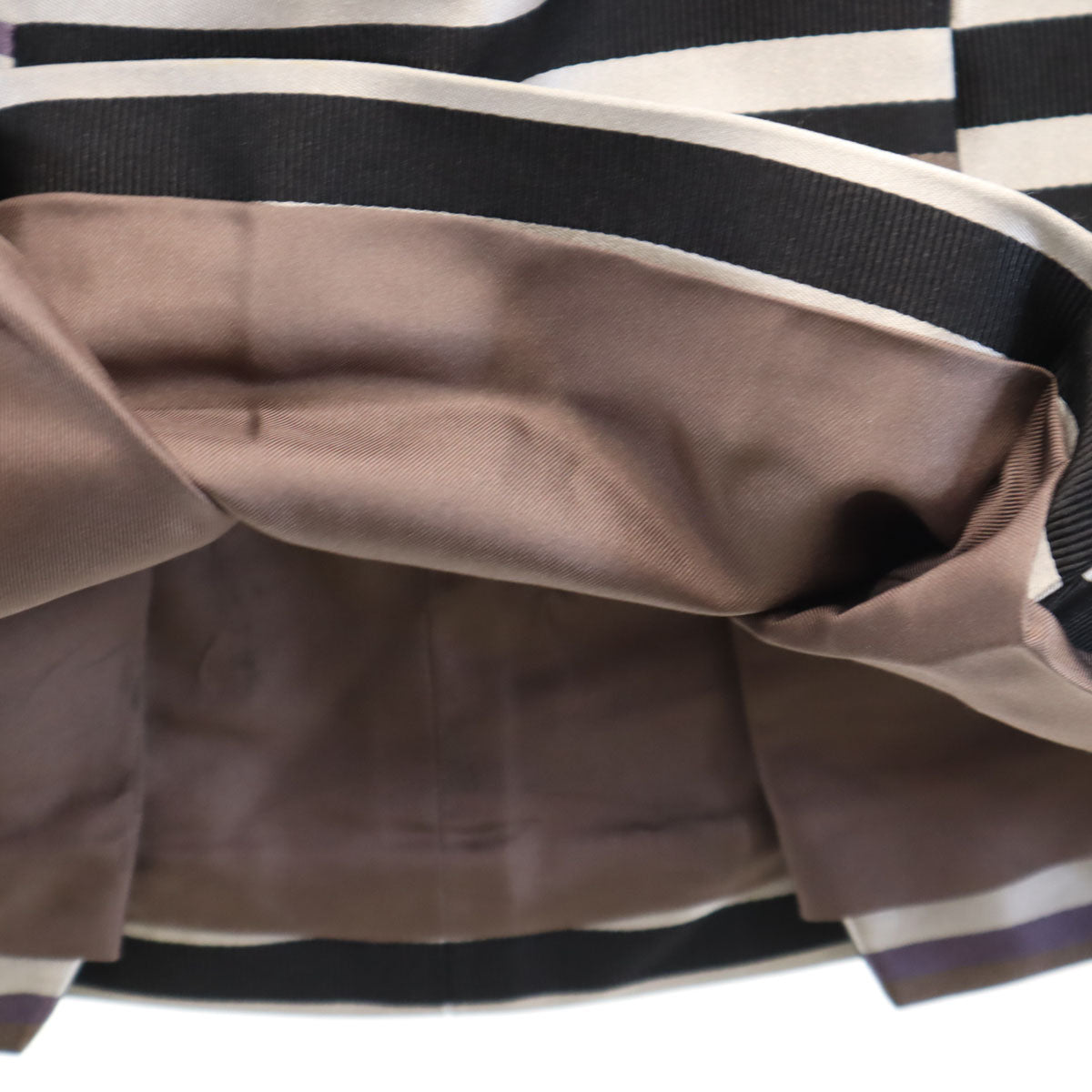 LOUIS VUITTON Silk Blend Striped Midi Skirt Purple Size 36
