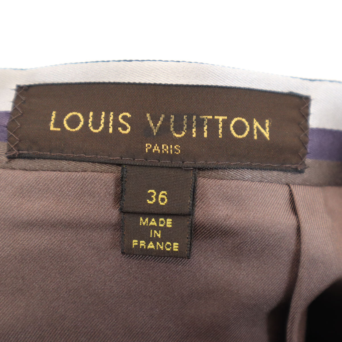 LOUIS VUITTON Silk Blend Striped Midi Skirt Purple Size 36