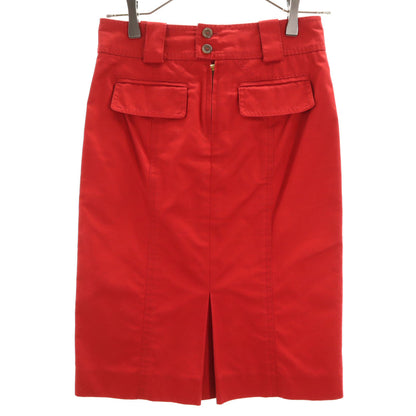 LOUIS VUITTON Red Midi Tight Skirt Size 34