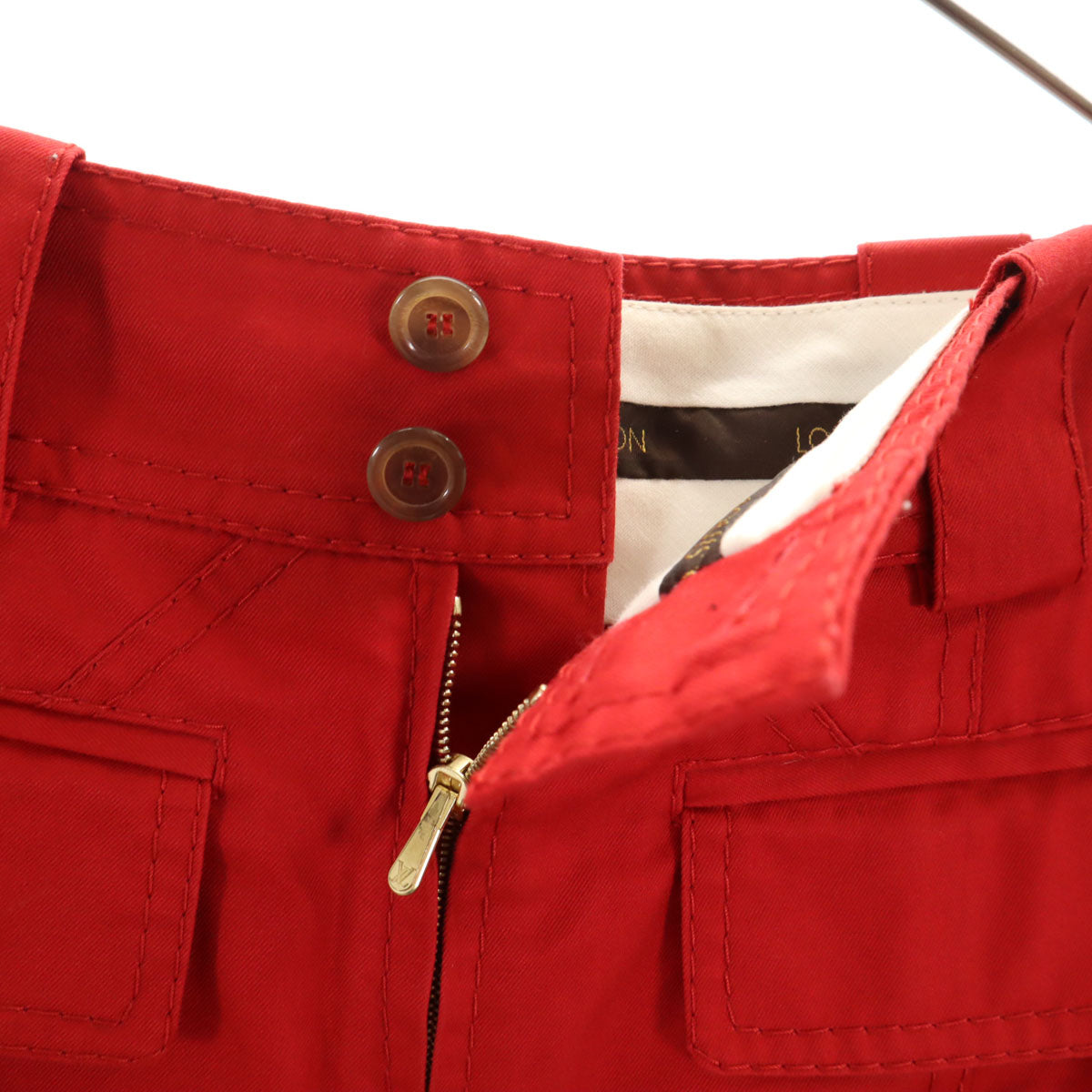 LOUIS VUITTON Red Midi Tight Skirt Size 34