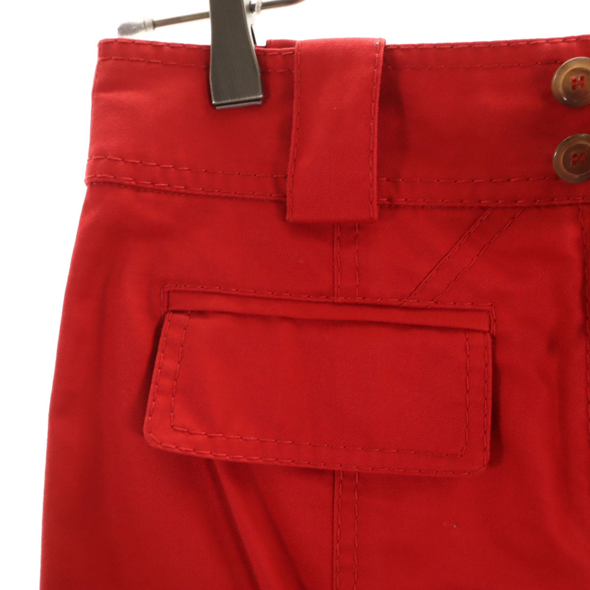 LOUIS VUITTON Red Midi Tight Skirt Size 34