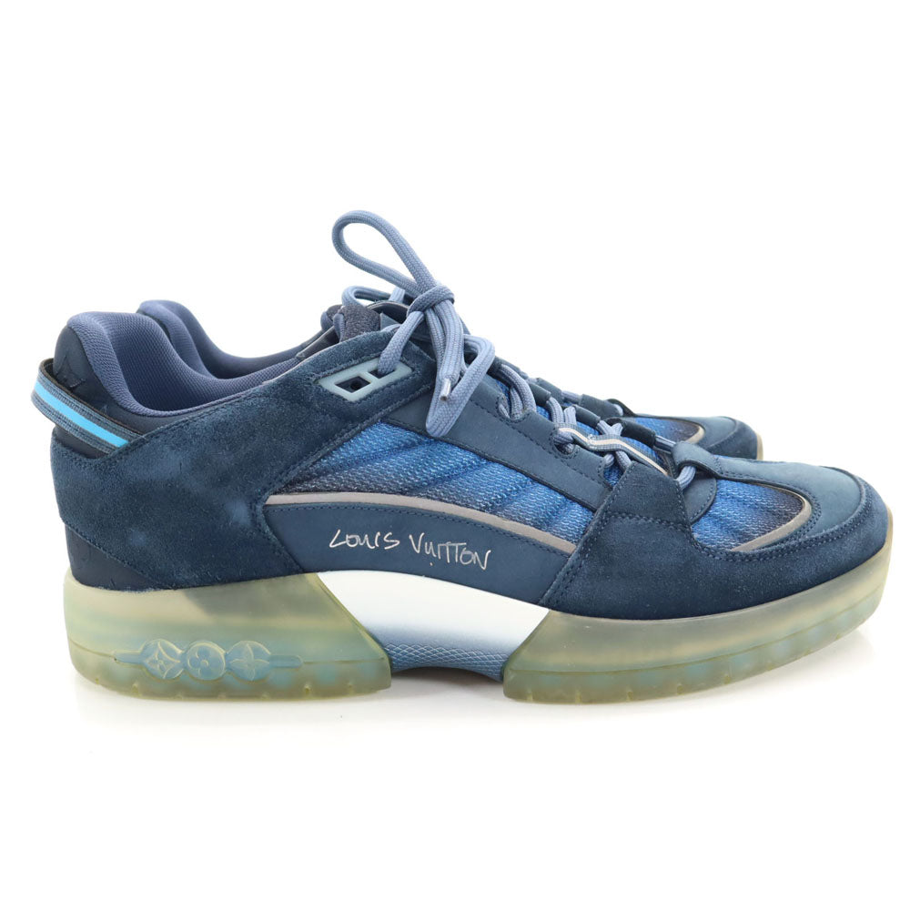 LOUIS VUITTON Italian-made Avue Line Sneakers Navy Size 8