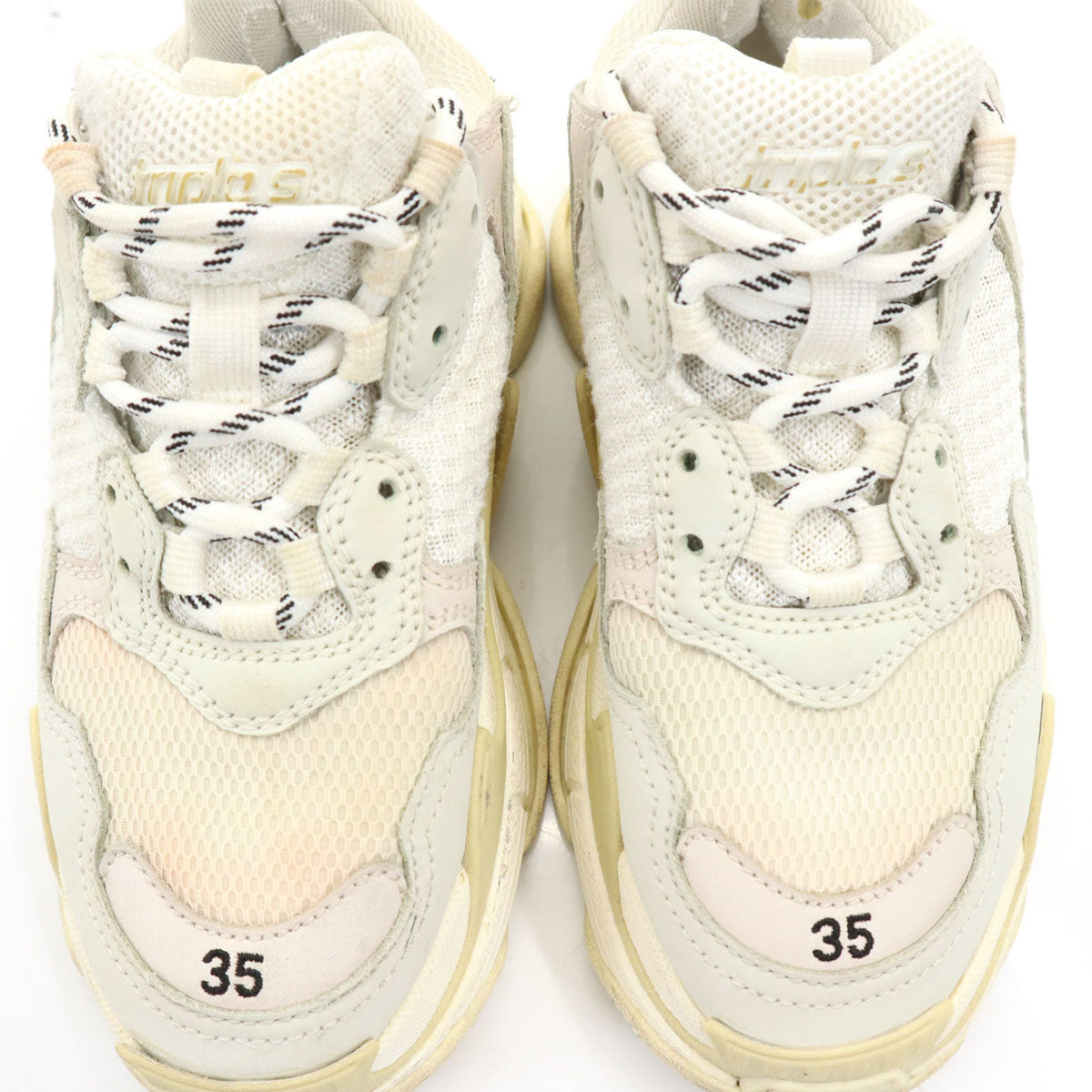 BALENCIAGA Triple S Sneakers White Size 23