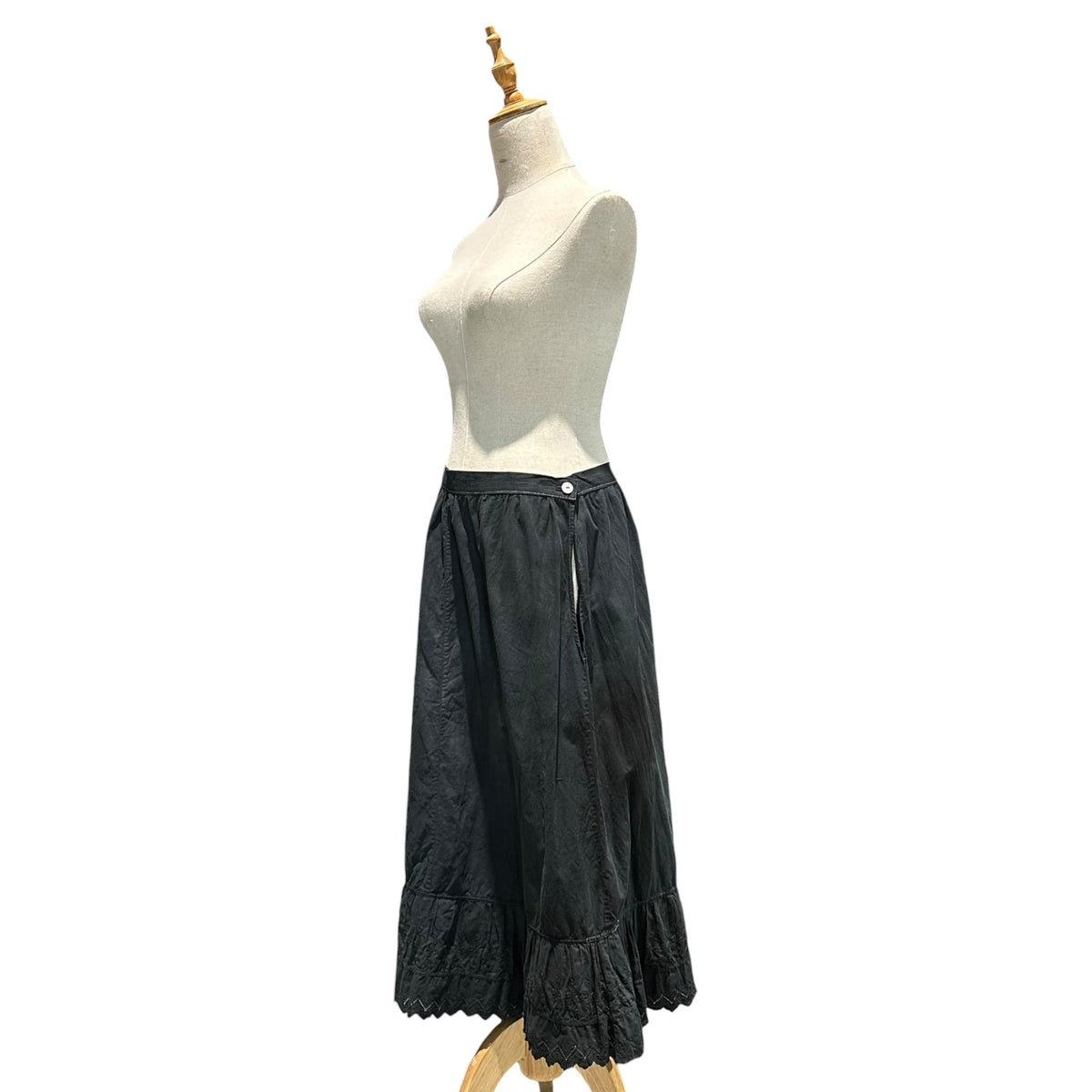 Euro antique 1920s Cotton Skirt Black