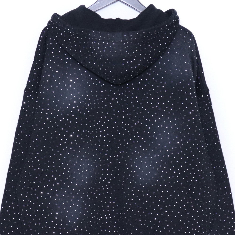 BREATH 25AW SCRIPT LOGO FADE RHINESTONE HOODIE Black Size L