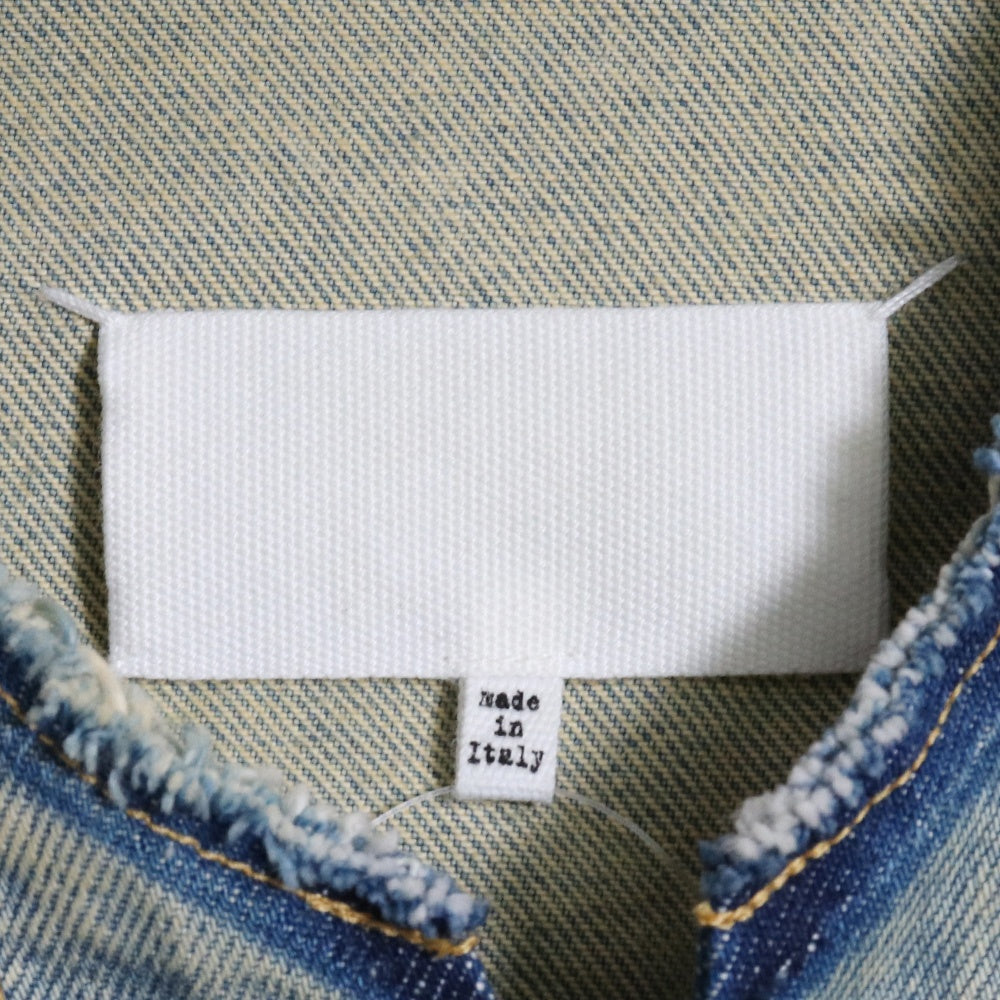 MAISON MARGIELA 22SS Vintage Denim Collarless Jacket Size 36