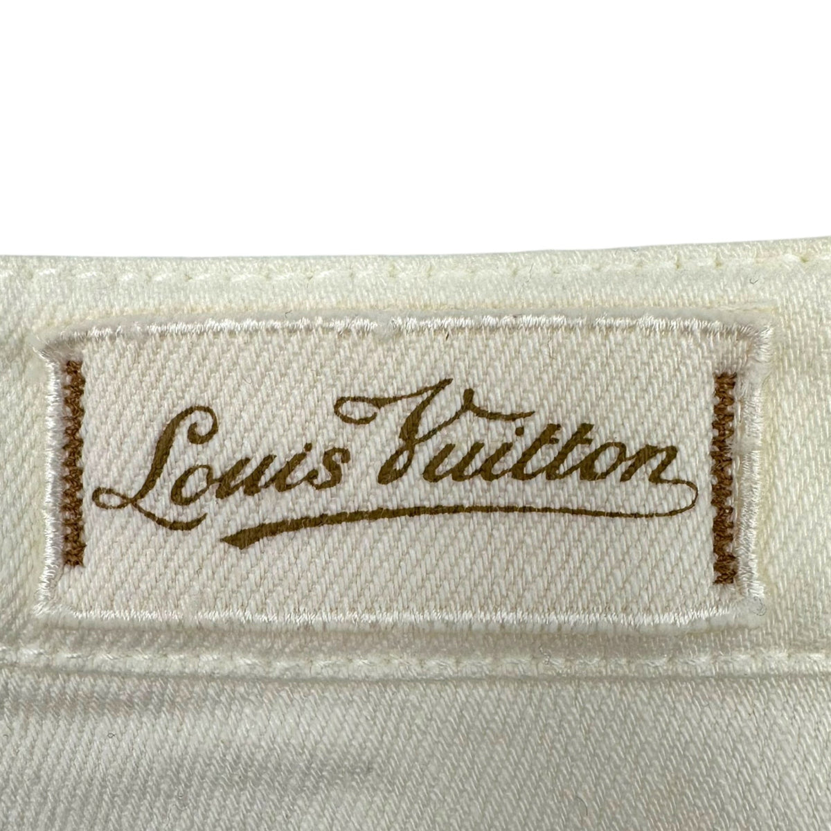 LOUIS VUITTON Monogram Embroidered Denim Shorts Size 38
