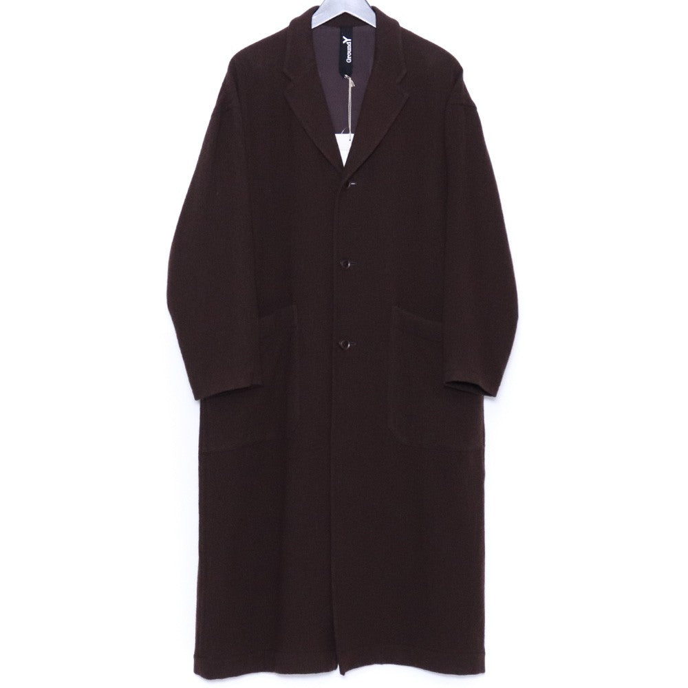 GROUND Y Long Big Jacket Coat Dark Brown Size 1