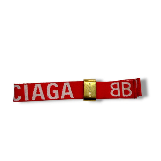 Balenciaga Brand Logo Bracelet Red Size F