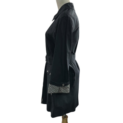 LOUIS VUITTON Monogram Zip Coated Macintosh Coat Size 34