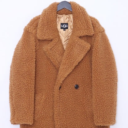 UGG Gertrude Long Teddy Coat Brown Size M