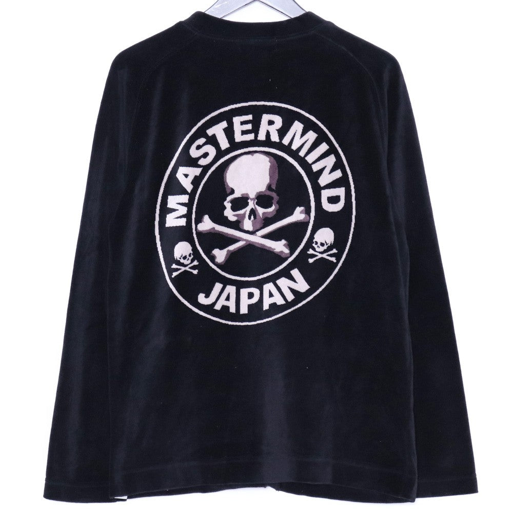 MASTERMIND JAPAN Circle Logo Velour Cardigan Black Size S