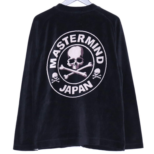 MASTERMIND JAPAN Circle Logo Velour Cardigan Black Size S