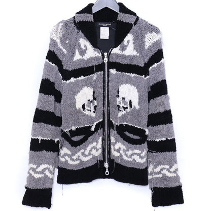 MASTERMIND JAPAN Shawl Collar Zip Knit Black Size XS