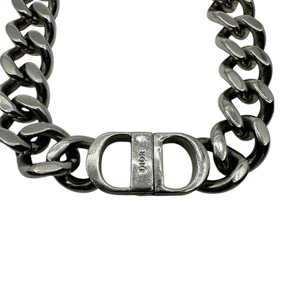 Christian Dior CD ICON Chain Link Necklace Silver
