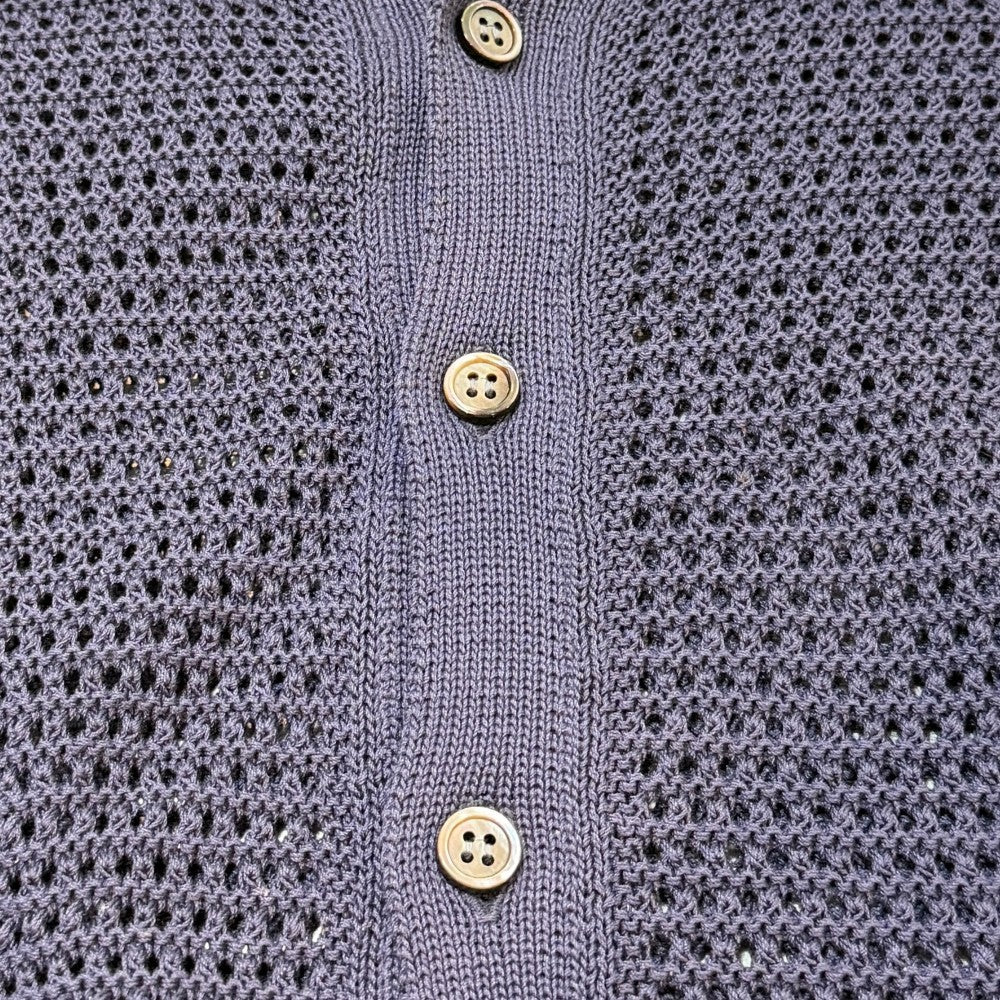 ERNIE PALO Mesh Knit Cardigan Navy Size 46