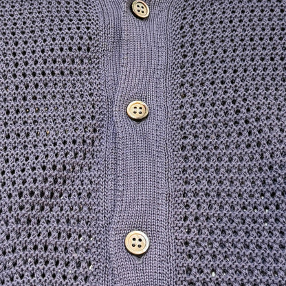 ERNIE PALO Mesh Knit Cardigan Navy Size 46