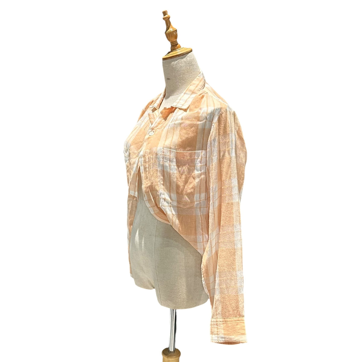 COMME des GARCONS FRANCE 80s Asymmetrical Check Shirt Size S